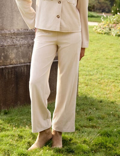 Pantalon large 7/8&egrave;me sable femme