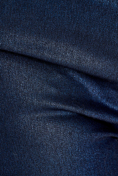 Pantalon ajusté aspect irisé bleu foncé femme