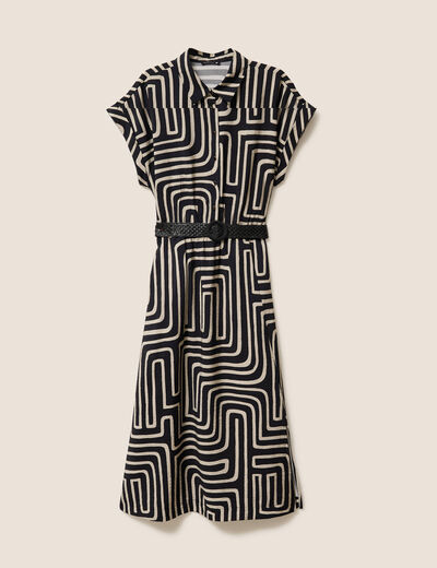 Robe avec ceinture amovible noir femme
