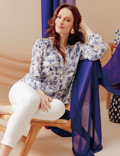Chemise manches longues blanc femme