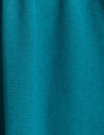 Robe évasée taille smockée vert femme