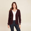 Gilet manches longues bordeaux femme