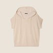 Pull sans manches à capuche couleur or femme