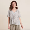 Blouse manches courtes vert kaki femme