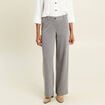 Pantalon loose taille bascul&eacute;e gris femme