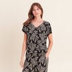 Blouse col v manches courtes noir femme