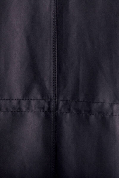 Parka 2-en-1 droite à capuche noir femme