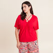 T-shirt manches courtes rouge femme