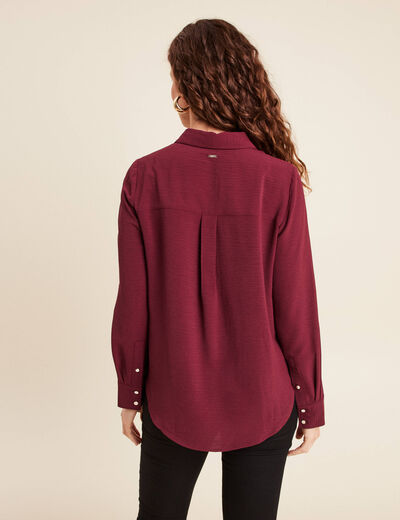 Chemise manches longues bordeaux femme