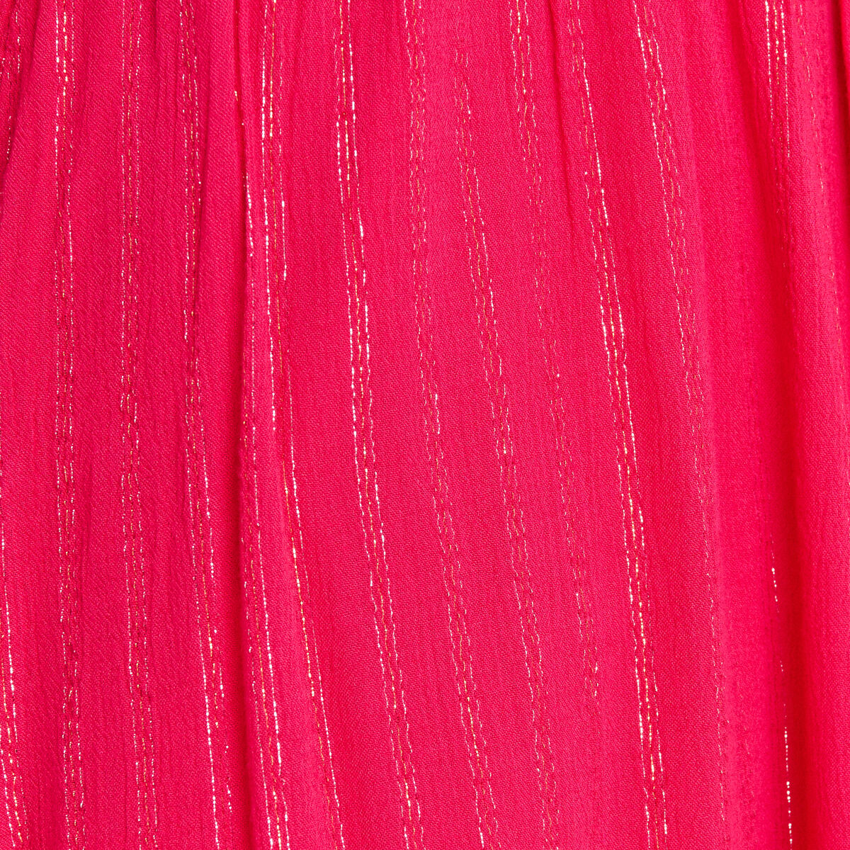 Robe longue droite fluide rose fushia femme