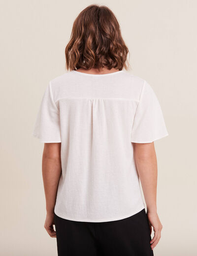 T-shirt manches courtes ecru femme