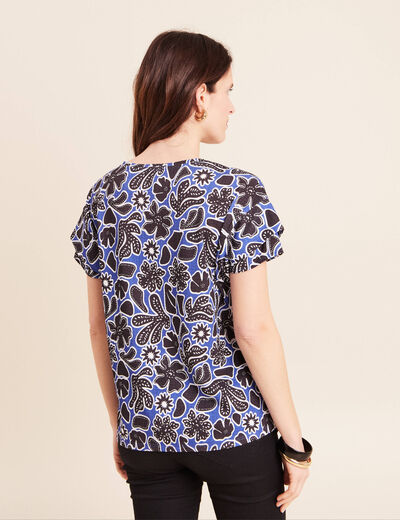 T-shirt manches courtes bleu femme