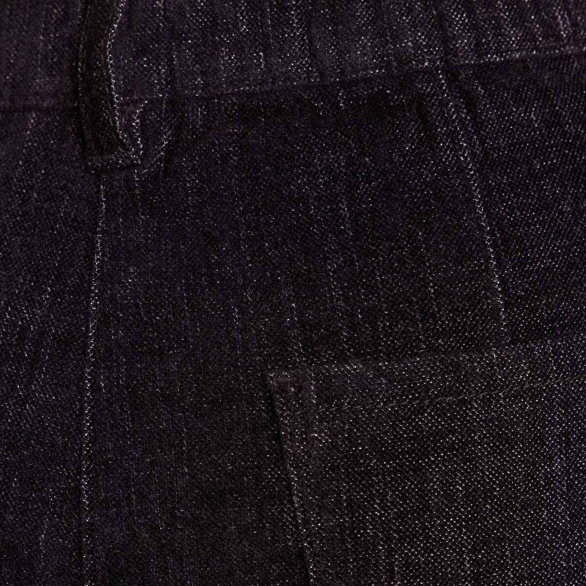 Jean taille haute en velours denim brut femme