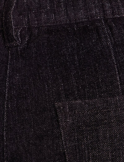 Jean taille haute en velours denim brut femme