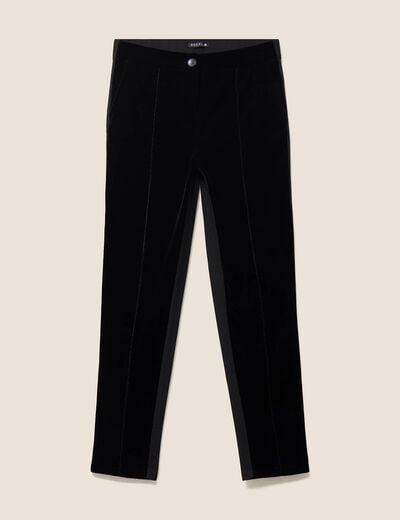 Pantalon droit 7/8&egrave;me taille standard noir femme