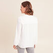 Blouse satin&eacute;e manches longues ecru femme