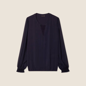 Blouse manches longues bleu foncé femme