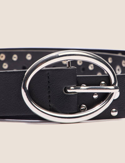 Ceinture cloutée noir femme