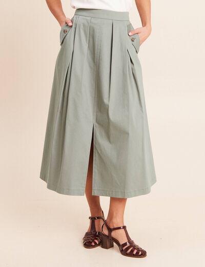 Jupe doubl&eacute;e vert clair femme