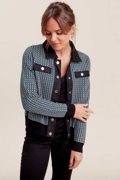 Gilet manches longues noir femme