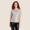 T-shirt manches courtes couleur argent femme