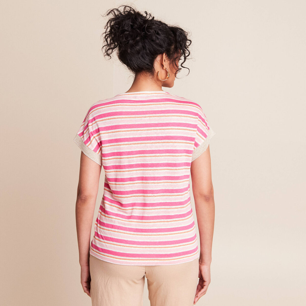 T-shirt manches courtes rose femme