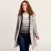 Manteau 2 en 1 droit &agrave; capuche gris clair femme