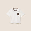 T-shirt col rond manches courtes ecru femme