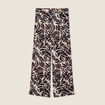 Pantalon fluide taille haute marron foncé femme