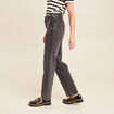 Jean droit taille haute long denim gris femme