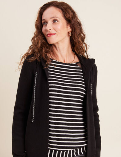 Veste à capuche noir femme