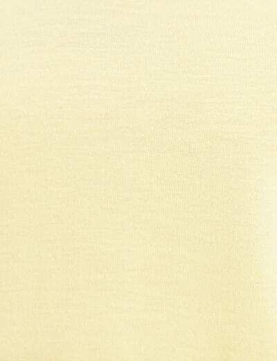 T-shirt col v manches courtes jaune clair femme