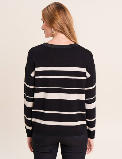 Pull col rond noir femme