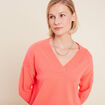 Pull manches longues rose vif femme