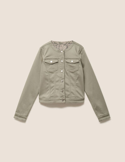 Veste cintr&eacute;e r&eacute;versible manches longues gris femme