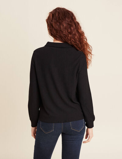 Blouse manches longues noir femme