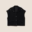 Gilet manches courtes col camionneur noir femme