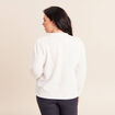 Blouse col rond nou&eacute; manches longues ecru femme