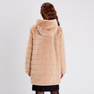 Doudoune droite r&eacute;versible beige femme