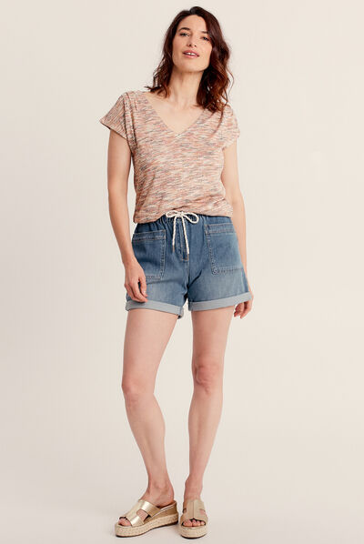 T-shirt manches courtes vieux rose femme