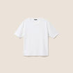 T-shirt ample col rond manches courtes ecru femme