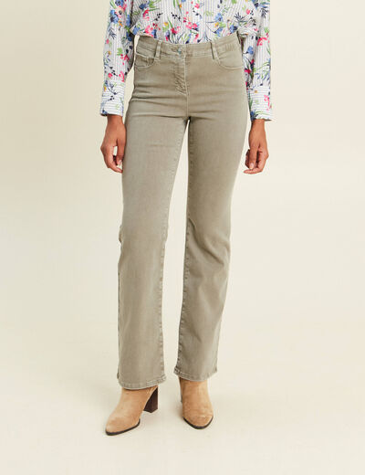 Jean magique L'Unique coupe bootcut vert kaki femme