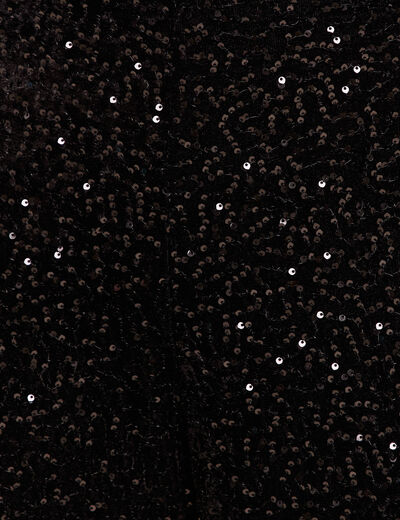 Pantalon &agrave; sequins noir femme