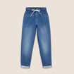 Jean coupe mom 7/8&egrave;me denim stone femme