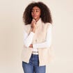 Veste col montant doubl&eacute;e ecru femme