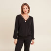 Blouse manches longues noir femme