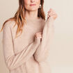 Pull cachemire col montant sable femme