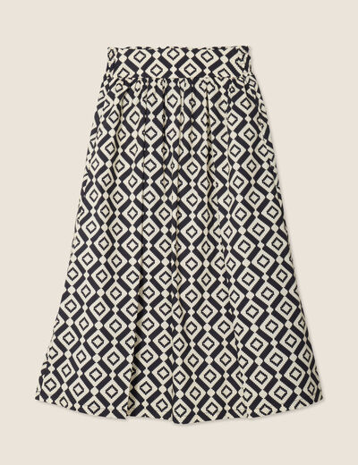 Jupe longue évasée noir femme