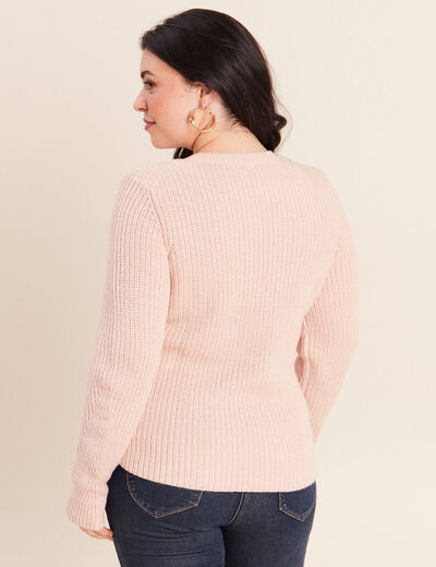 Pull manches longues vieux rose femme