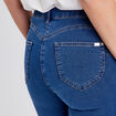 Jeans léger taille haute 7/8ème denim double stone femme